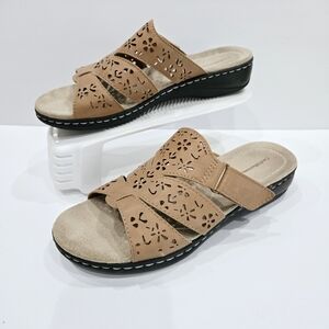 Croft & Barrow Paula Slides Sandals Tan Women's Size 8.5M